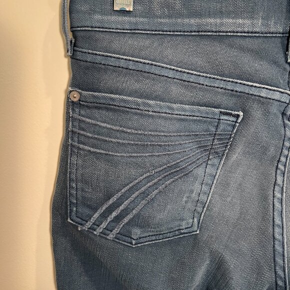7 For All Mankind Gray Blue Low Rise Crop Dojo Jeans, Size 28 - Picture 8 of 12